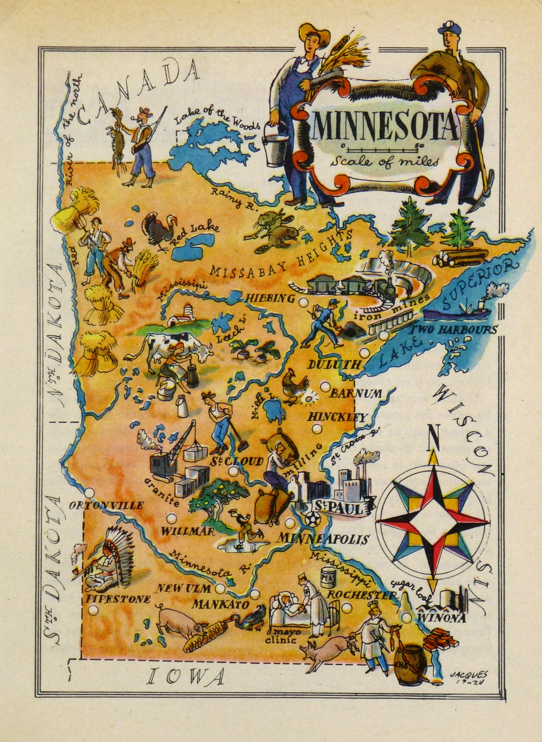 Minnesota Pictorial Map, 1946