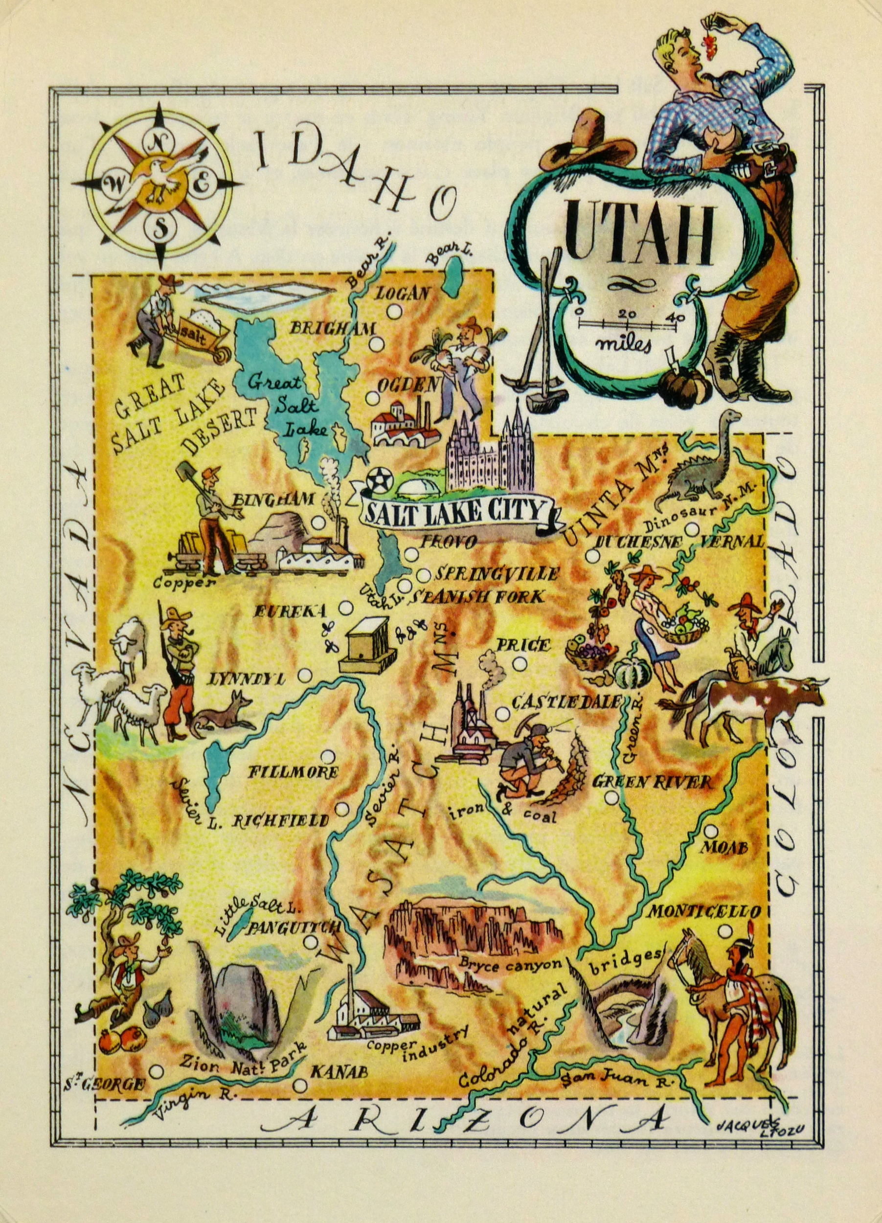 Utah Pictorial Map, 1946