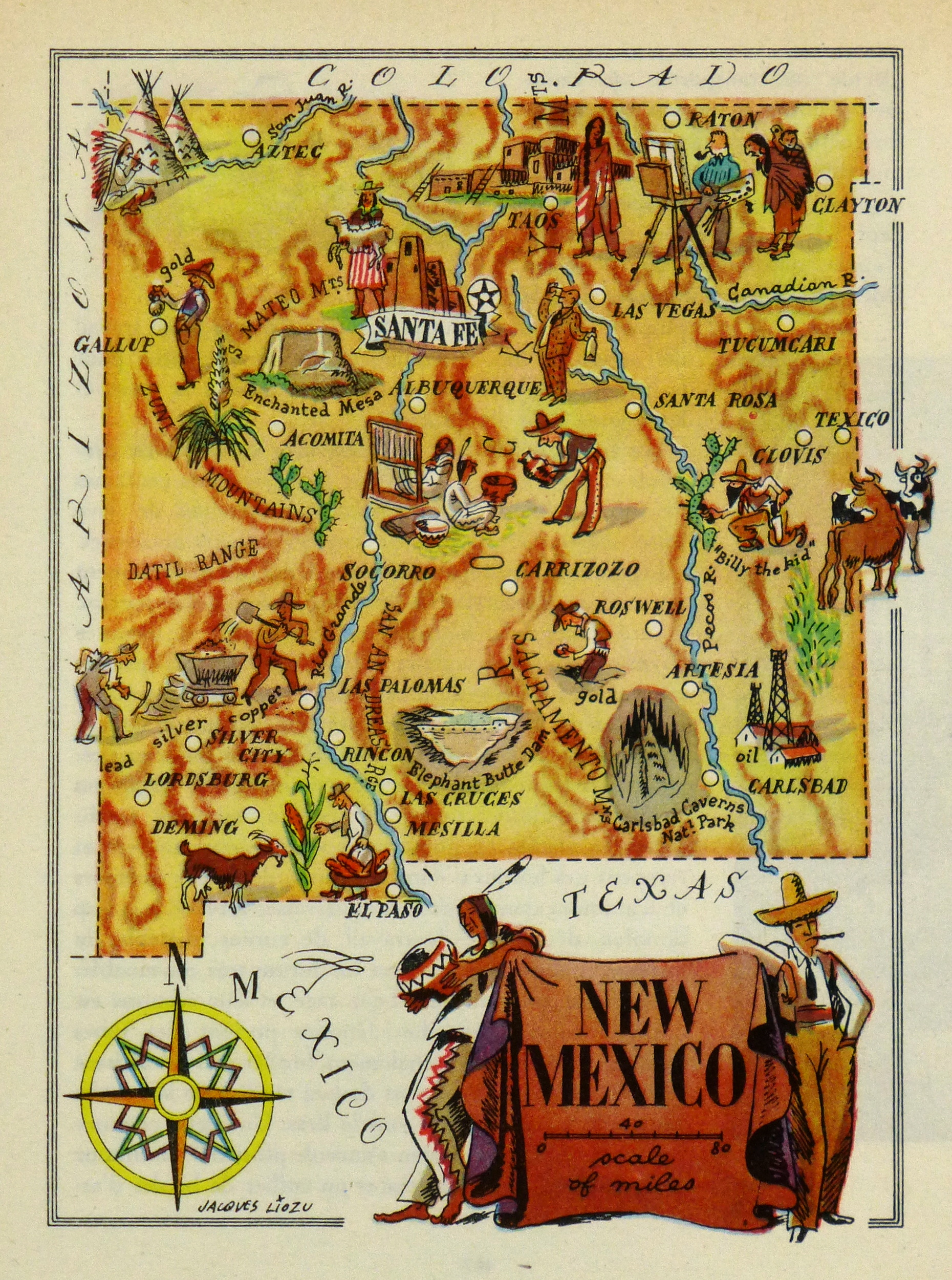 New Mexico Pictorial Map, 1946