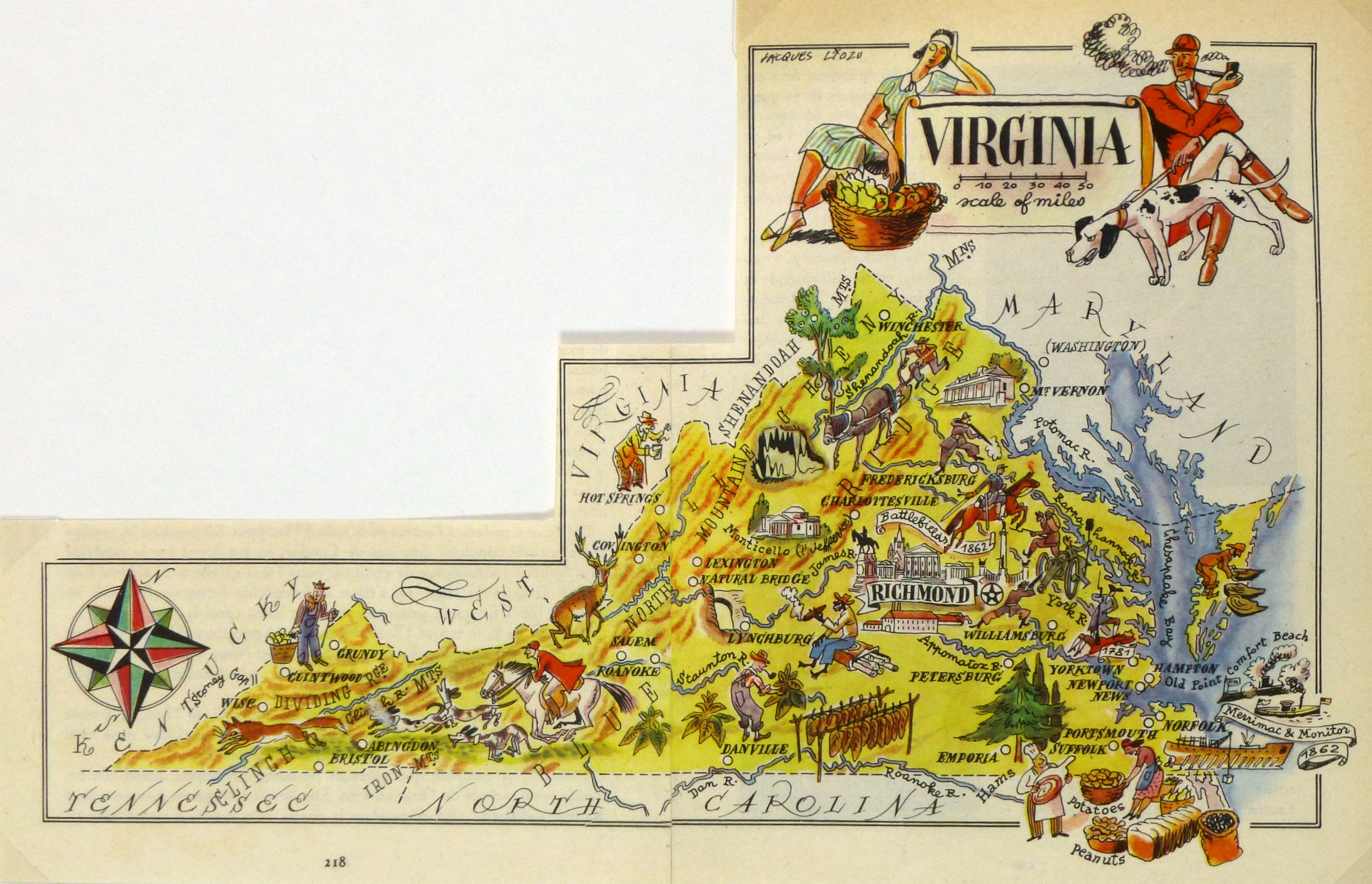 Virginia Pictorial Map, 1946