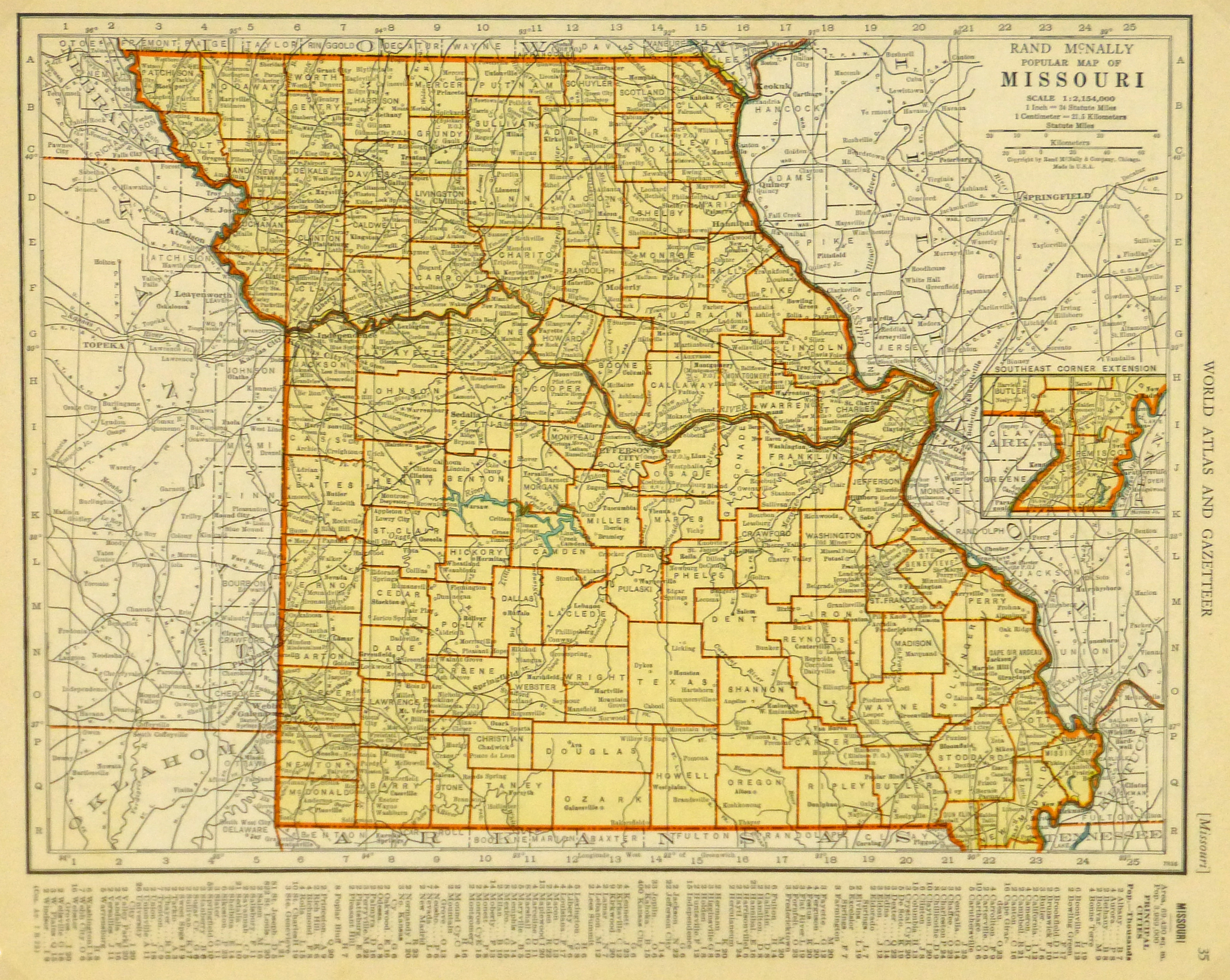 Map of Missouri, 1937 Original Art, Antique Maps & Prints