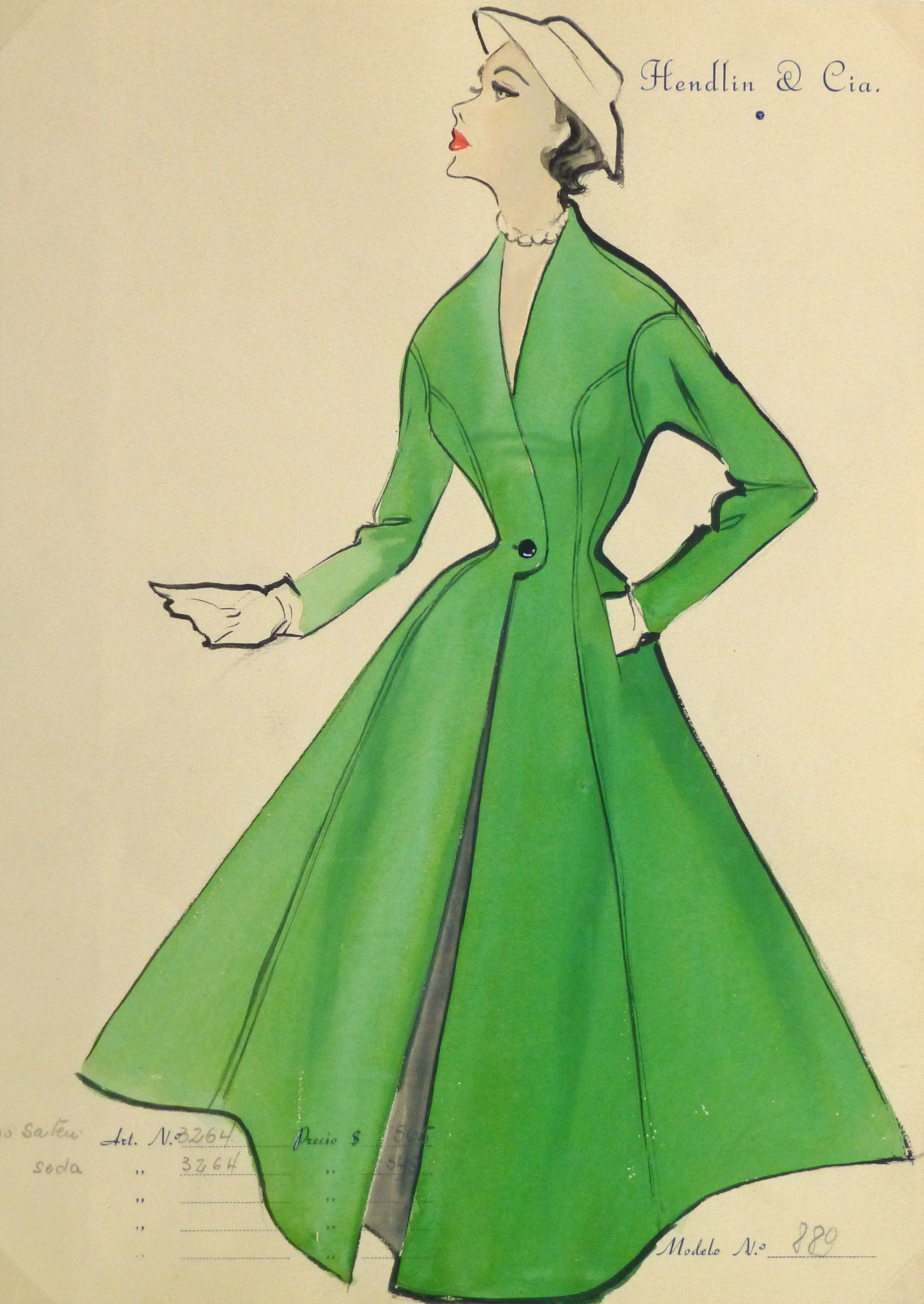 Fashion Sketch, circa 1955