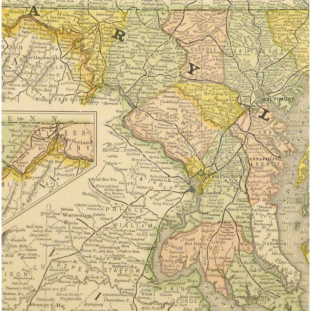 Map of Maryland & Delaware from 1887