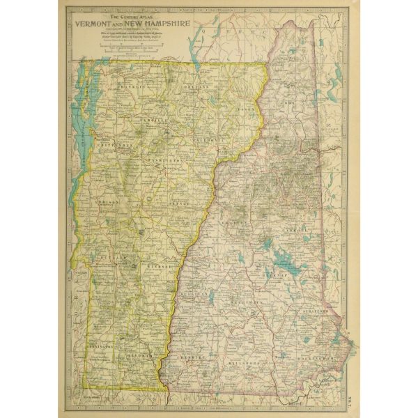 Map - Vermont & New Hampshire, 1897 - Original Art, Antique Maps & Prints