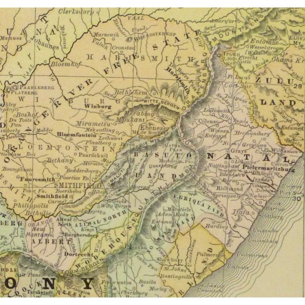 Original Antique Map Cape Colony - detail - 9243m