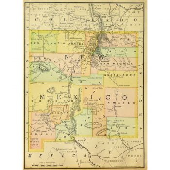 Original Antique Map New Mexico 9252m
