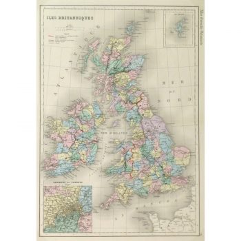 Original Antique Map Great Britain 9426m