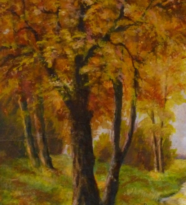 Oil Landscape - Autumn River-detail 2-10113M