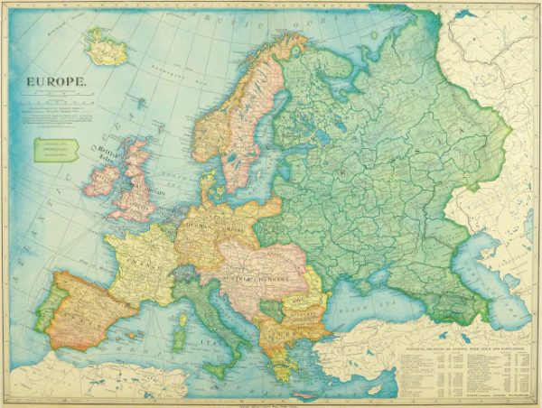 Map Europe, 1899