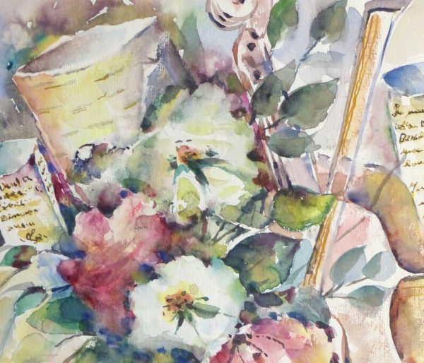 Watercolor Still Life - Musical Blooms, 1997-detail 2-10395M