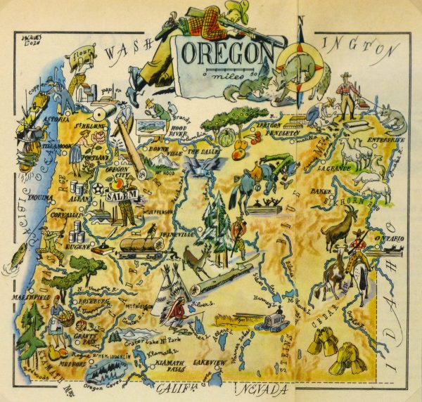 Oregon Pictorial Map, 1946-main-6281K