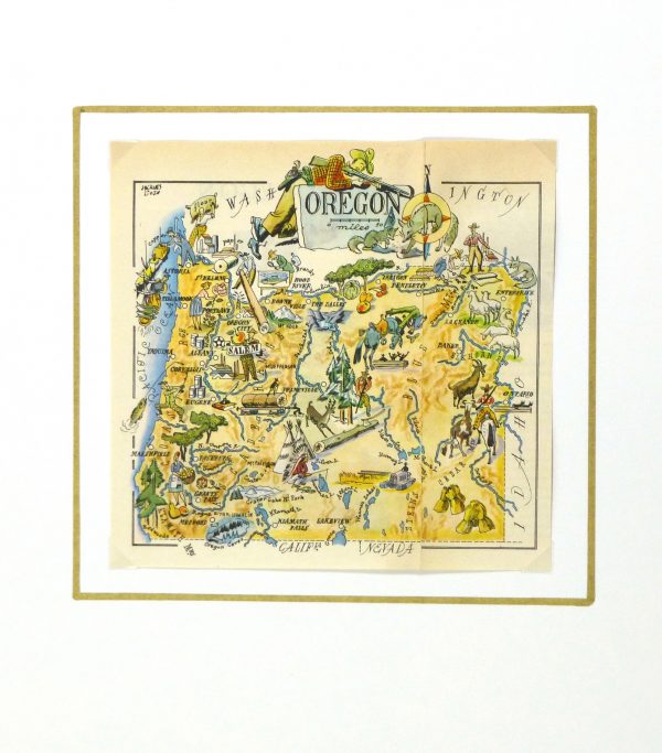 Oregon Pictorial Map, 1946-matted-6281K