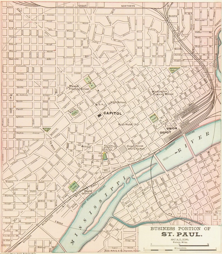 St Paul Map, 1891 - Original Art, Antique Maps &amp; Prints