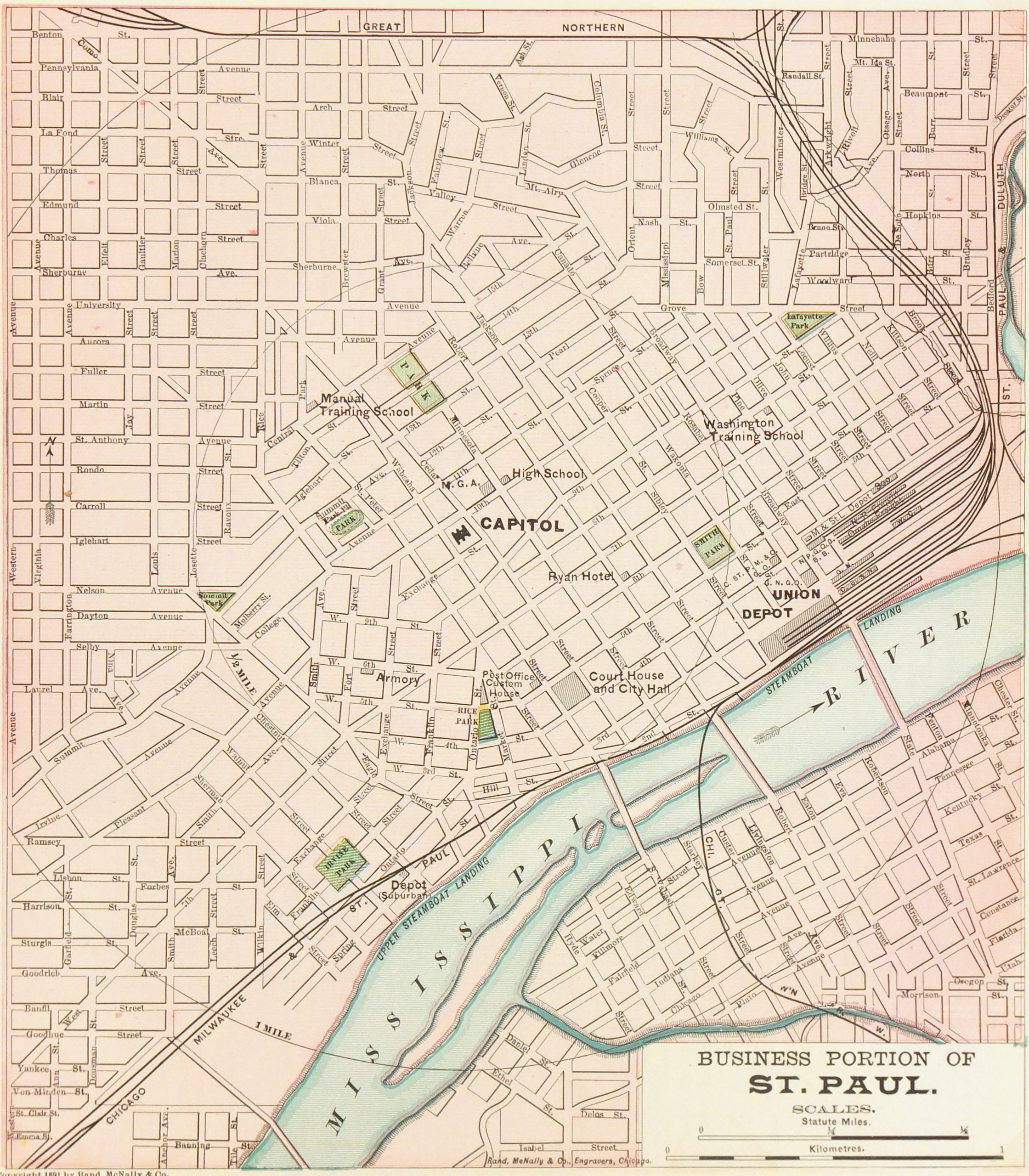 St Paul Map, 1891