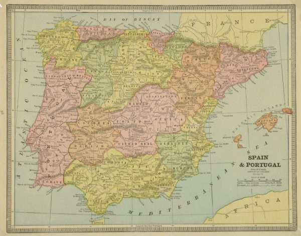 Spain & Portugal, 1890-main-8212K