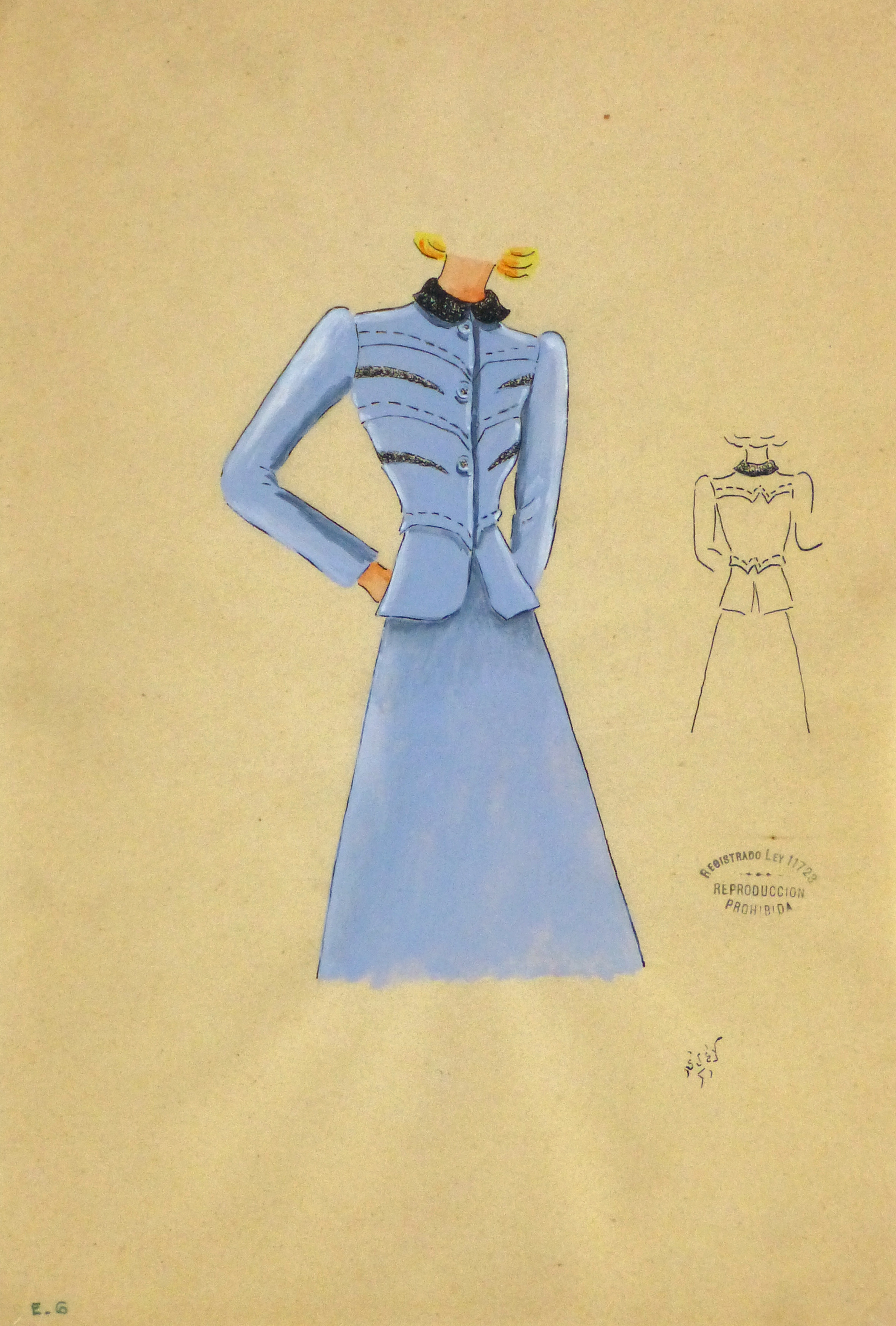 Fashion Sketch, circa 1950
