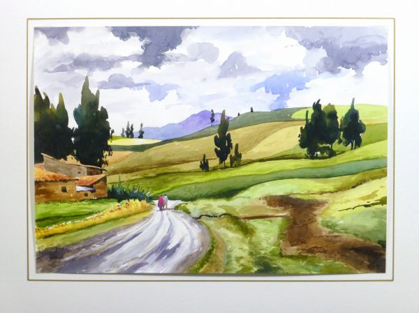 Watercolor Landscape - Afternoon Journey, 2011-matted-10535M