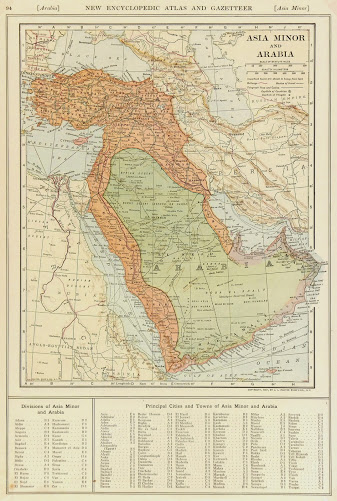 Vintage Asia Minor & Arabia Map, 1907-main-7681K