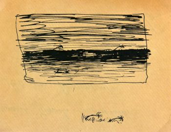 Pen & Ink Drawing - The Storm, Circa 1900-main-5318K