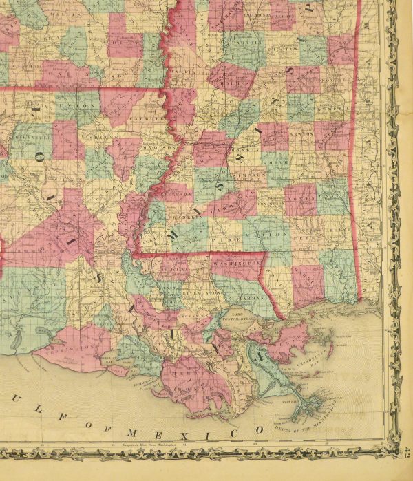 Arkansas, Mississippi & Louisiana Map,1862-detail-8300K