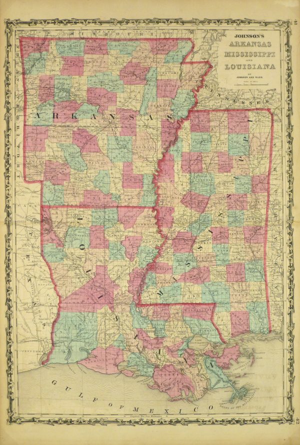 Arkansas, Mississippi & Louisiana Map,1862-main-8300K