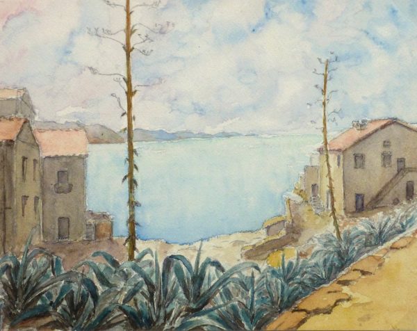 atercolor Landscape - Bayside Villas, Circa 1930-main-10740M