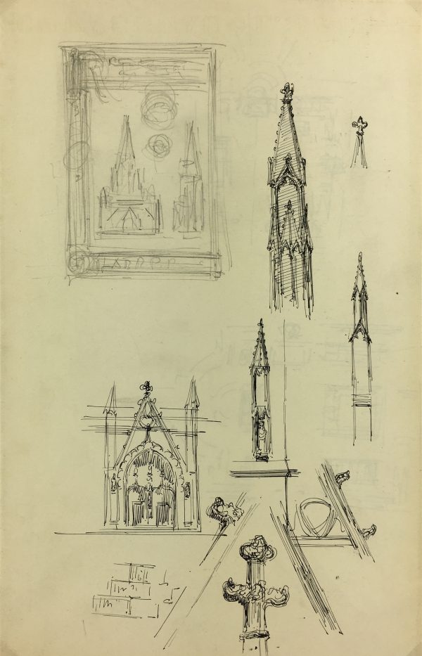 Architecture Original Art - Architecture Plan, French, c.1930