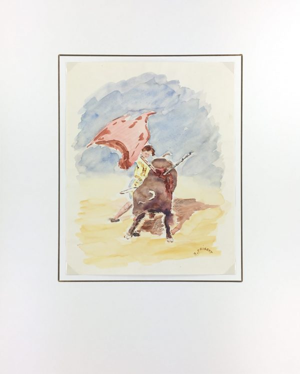 Spain Original Art - Bull Fighting, R. Prigent, c.1980