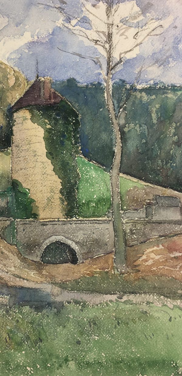 France Original Art - French Watercolor - Landscape, c.1930