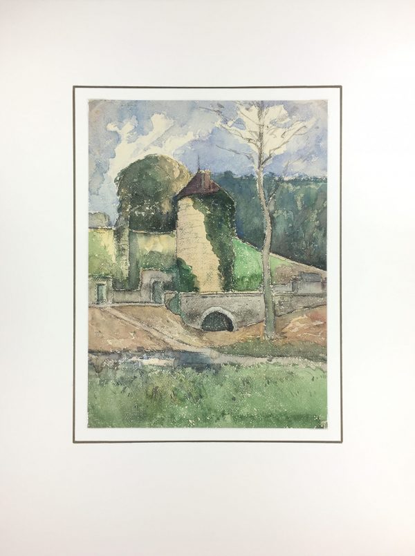 France Original Art - French Watercolor - Landscape, c.1930