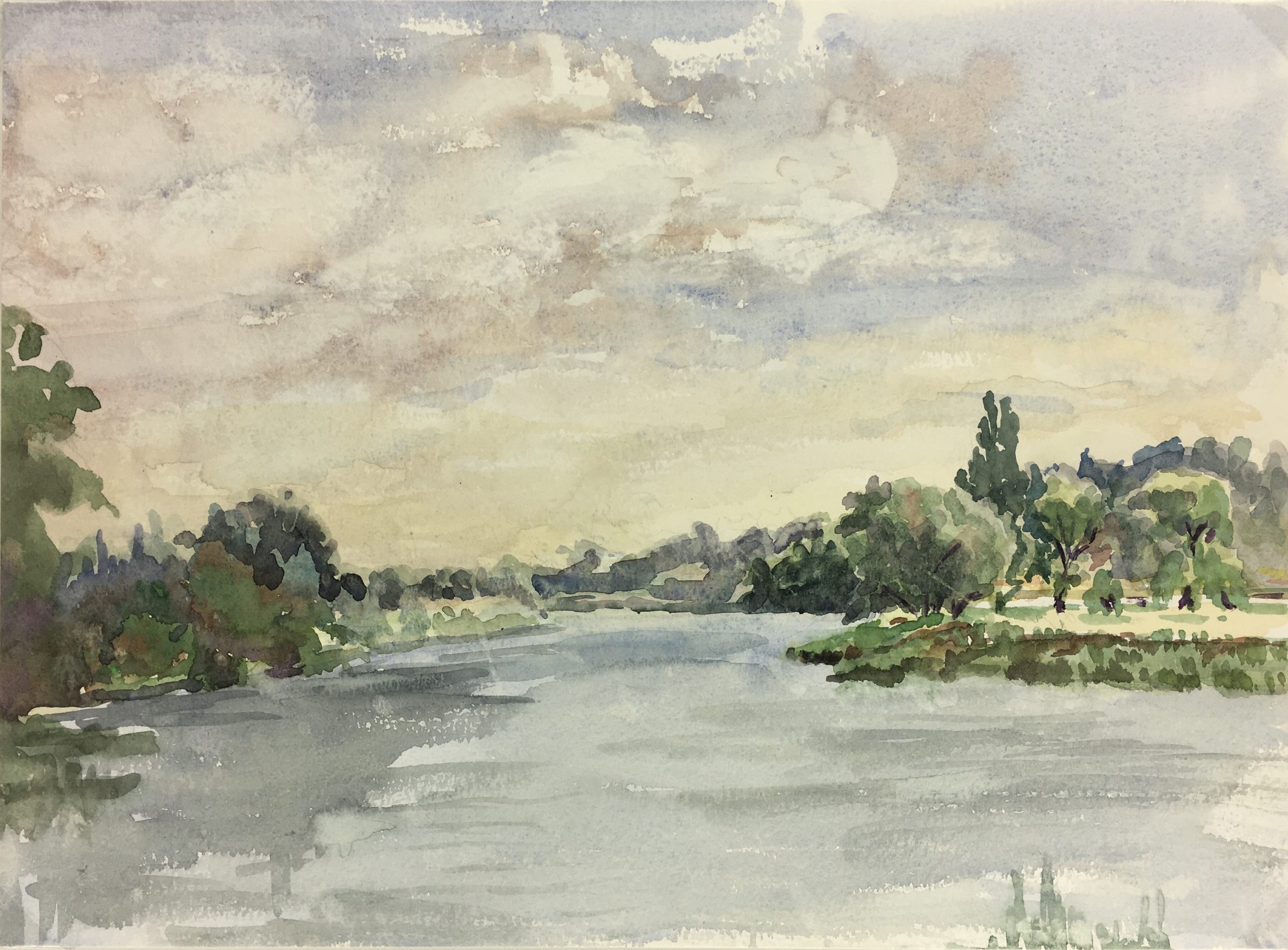 Great Britain/UK Original Art English Watercolor Landscape, c.1950