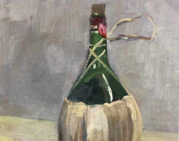 Still Life Original Art - Wine, R. Bailly, 1967