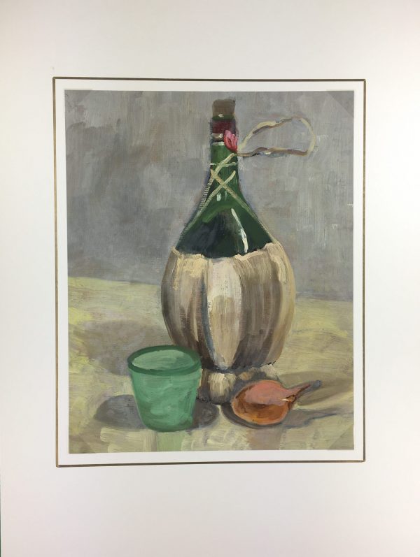 Still Life Original Art - Wine, R. Bailly, 1967