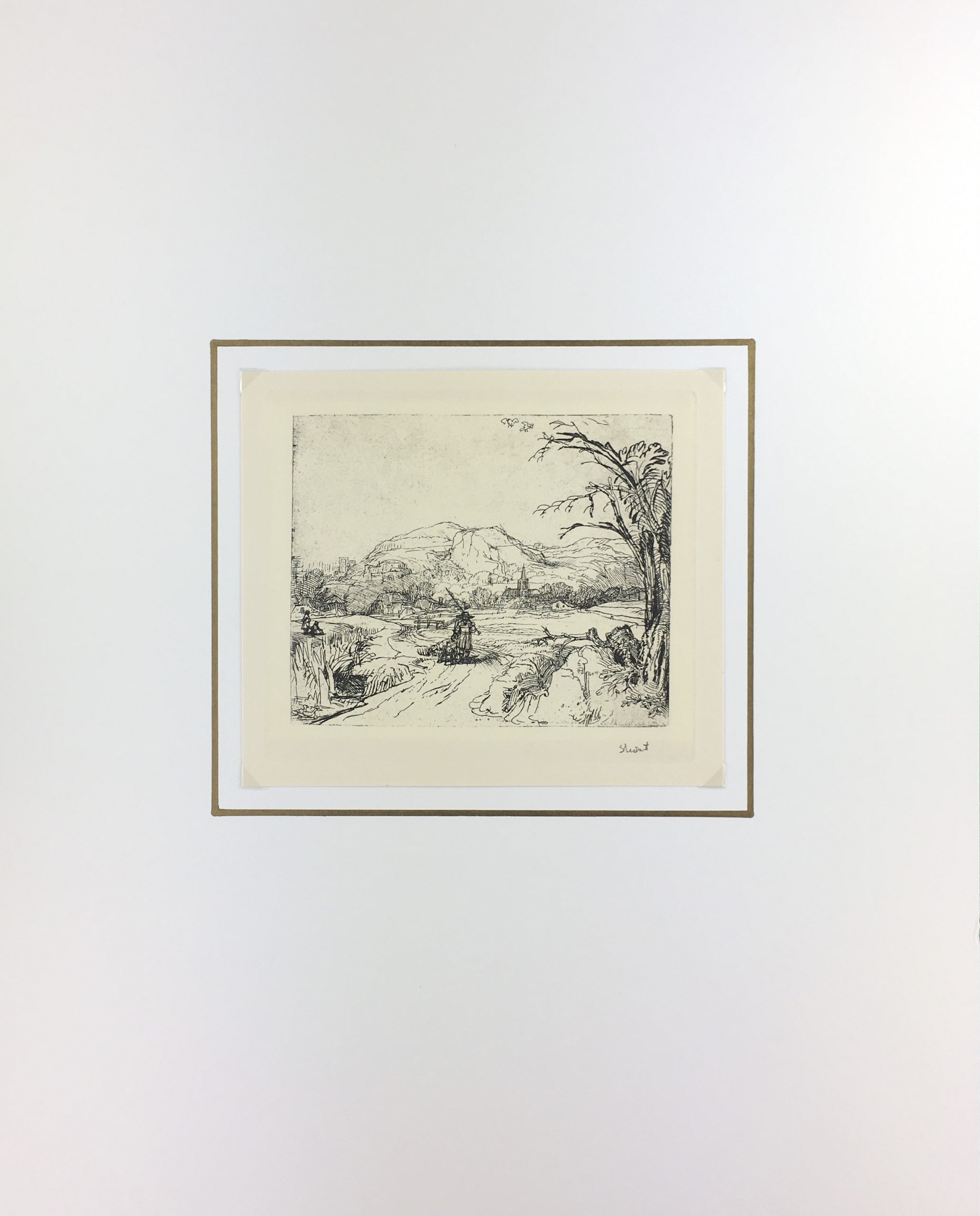 Engravings & Etchings Original Art Etching Shepherd, German, C.1930