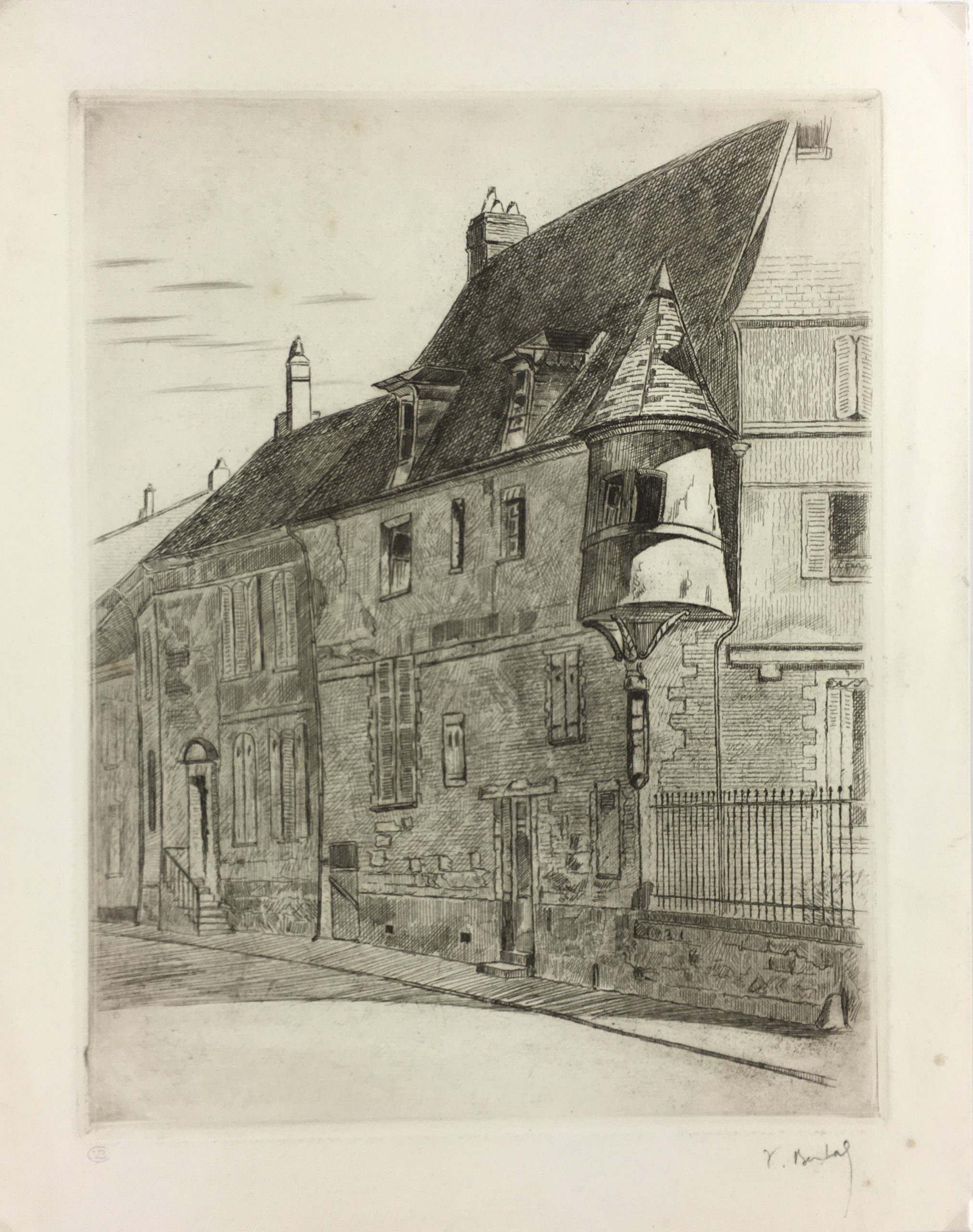 Engravings & Etchings Original Art Etching, V. Bertal, C.1950