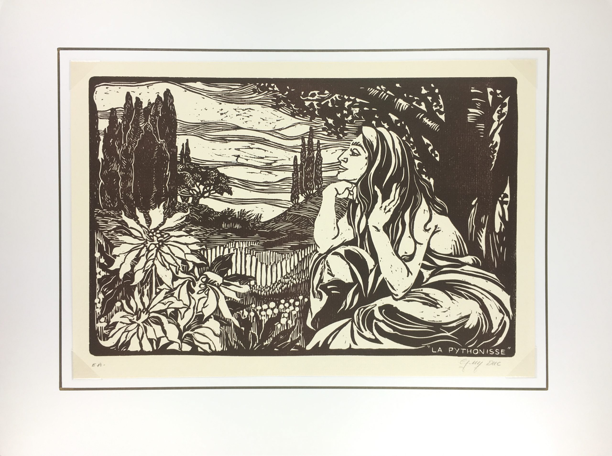 Engravings & Etchings Original Art Le Pythonisse, Guy Duc, C.1960
