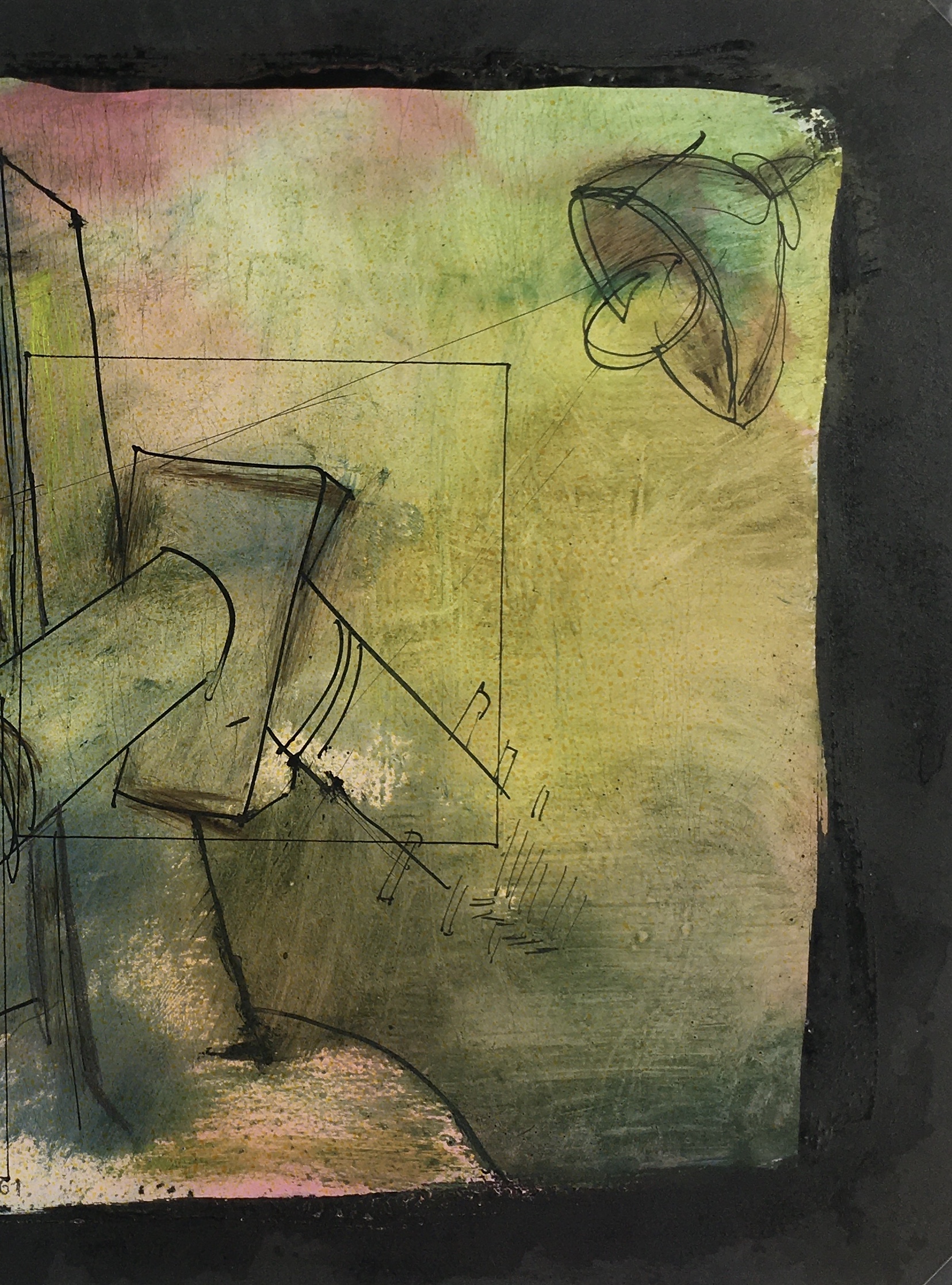 Abstract Modern Original Art Abstract, French, 1961 Original Art