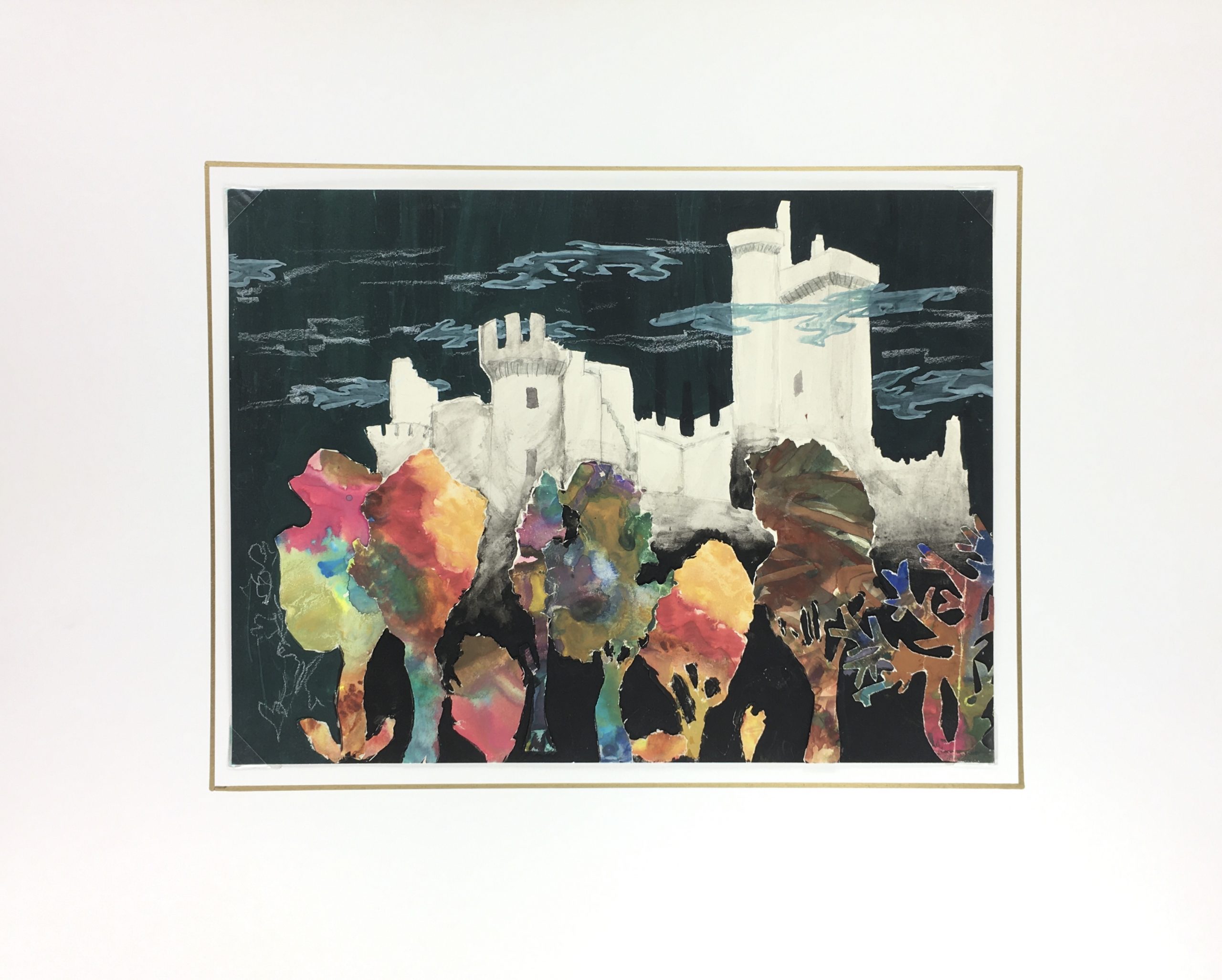 Modern Original Art Collage Castle Modern, c.1980 Original Art