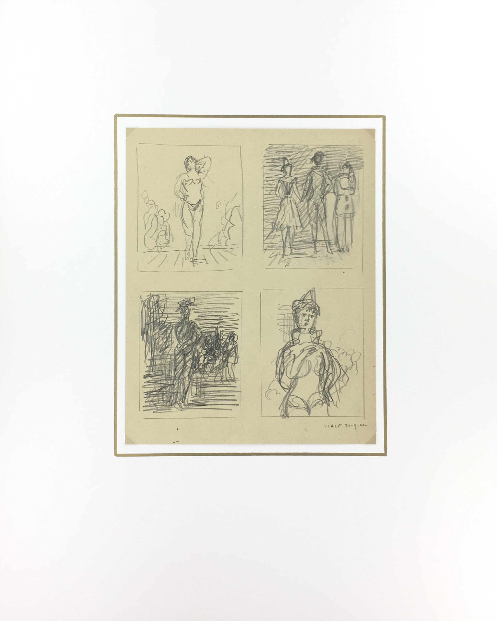 Sketches Original Art Ideas, Albert Vialé, 1942 Original Art