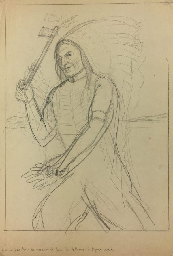 Portraits Original Art - American Indian , Albert Viale, C.1930