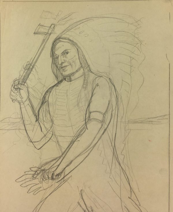 Portraits Original Art - American Indian , Albert Viale, C.1930
