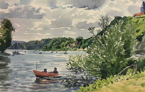 Rivers Original Art - Watercolor - Landscape, C.1930