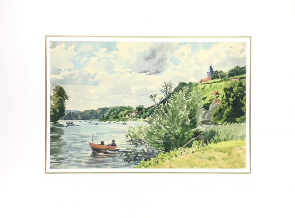 Rivers Original Art - Watercolor - Landscape, C.1930