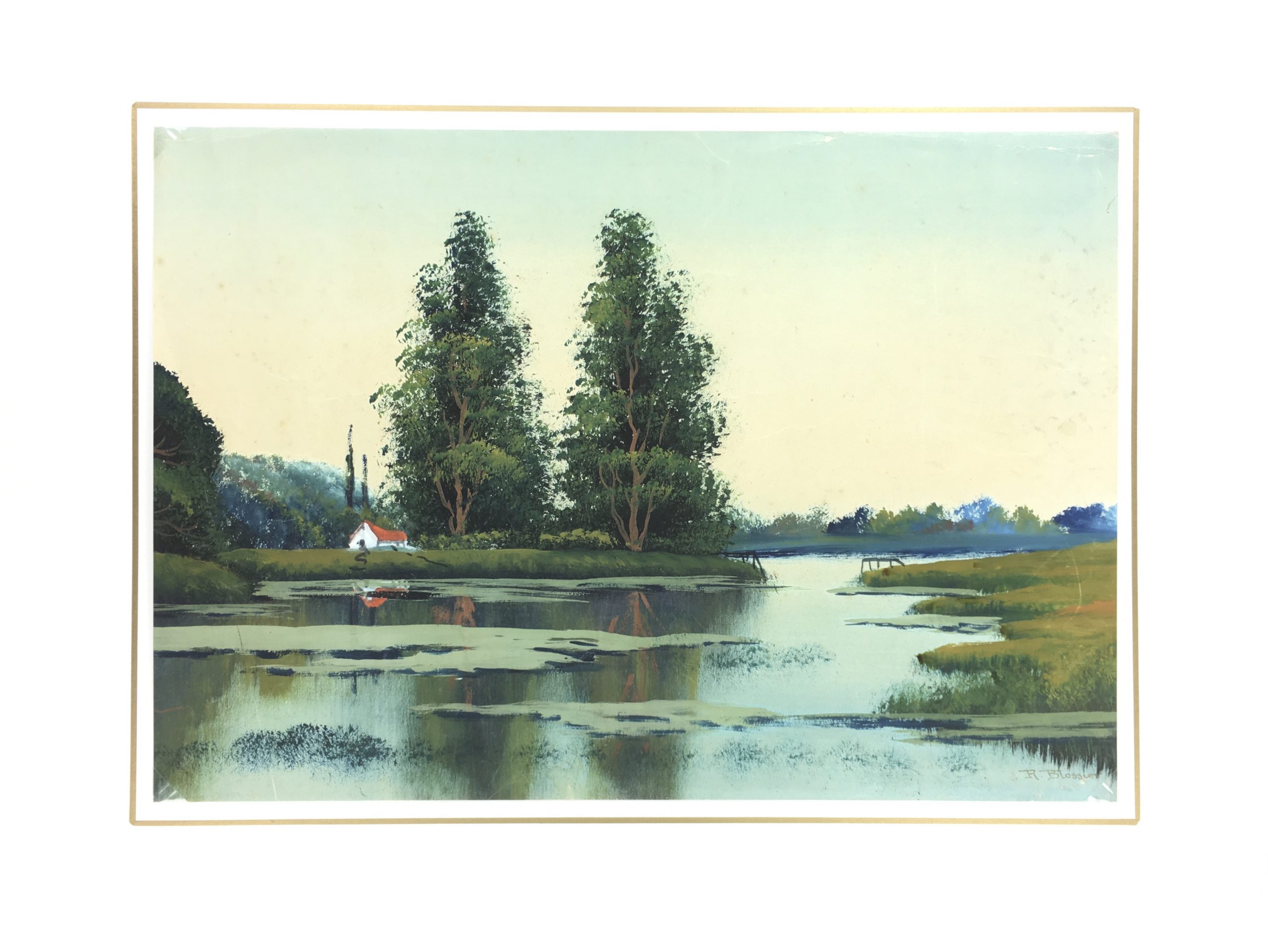 Rivers Original Art - Landscape, R. Blossier, C.1970 - Original Art ...