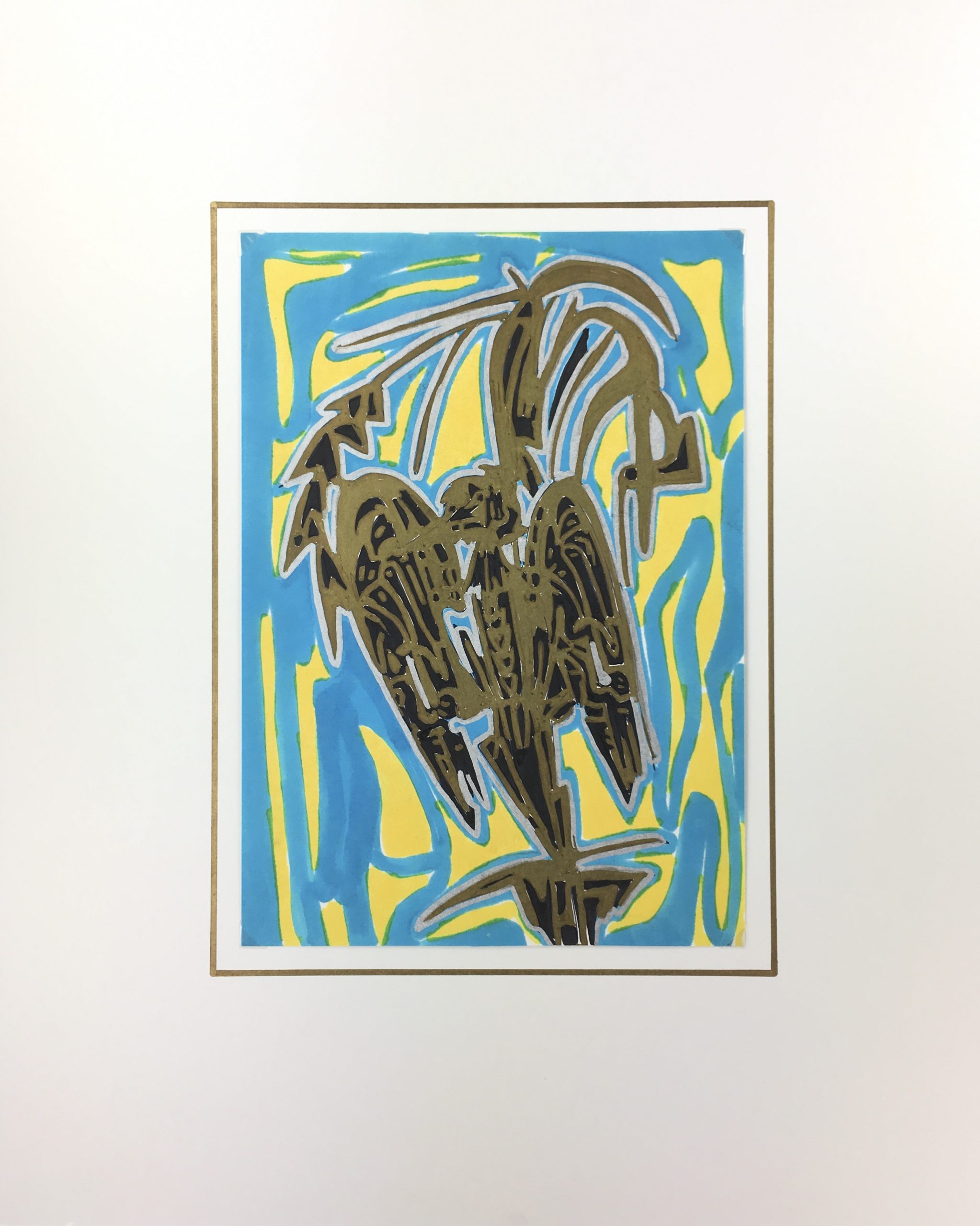 Modern Original Art Modern, Abstract Bird, C.1980 Original Art