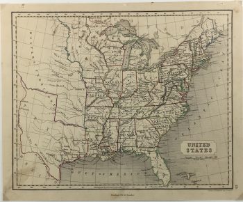 Texas Republic Map - Engraving - Texas Republic, J. Gellatly, c.1845