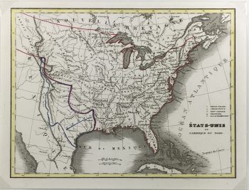 Texas Republic Map - Texas Republic, Vuillemin, 1845