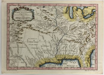 Texas Republic Map - Pre-Republic Texas, Bellin, 1752